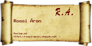 Rossi Áron névjegykártya